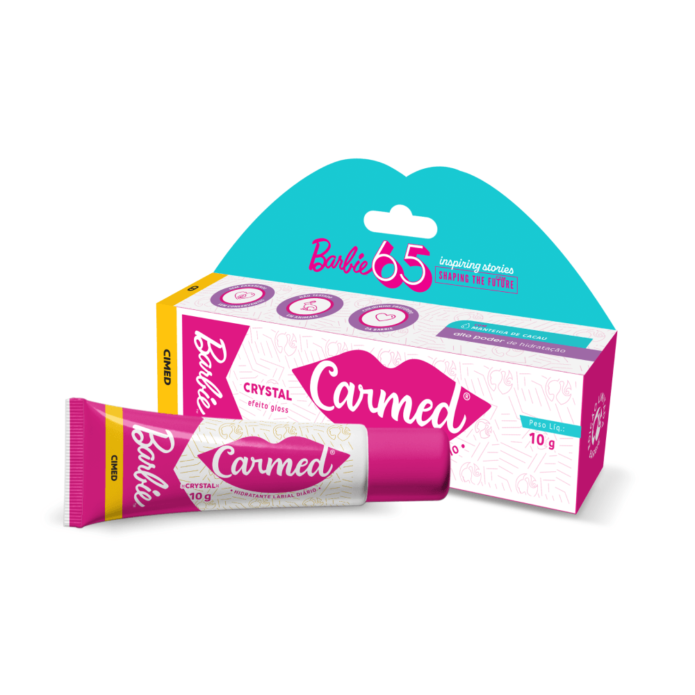 Hidratante Labial Carmed Barbie Crystal 10g — | Farmácia Resyla