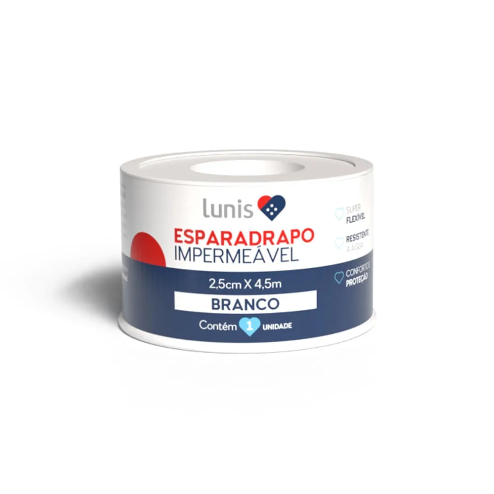 Esparadrapo Impermeável Lunis Branco 2,5cm X 4,5m — | Farmácia Resyla