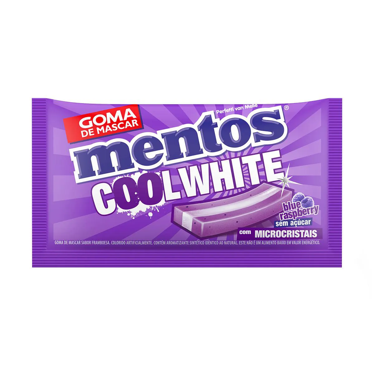 Goma de Mascar Mentos Cool White Blue Raspberry Sem Açúcar 5 unidades — | Farmácia Resyla