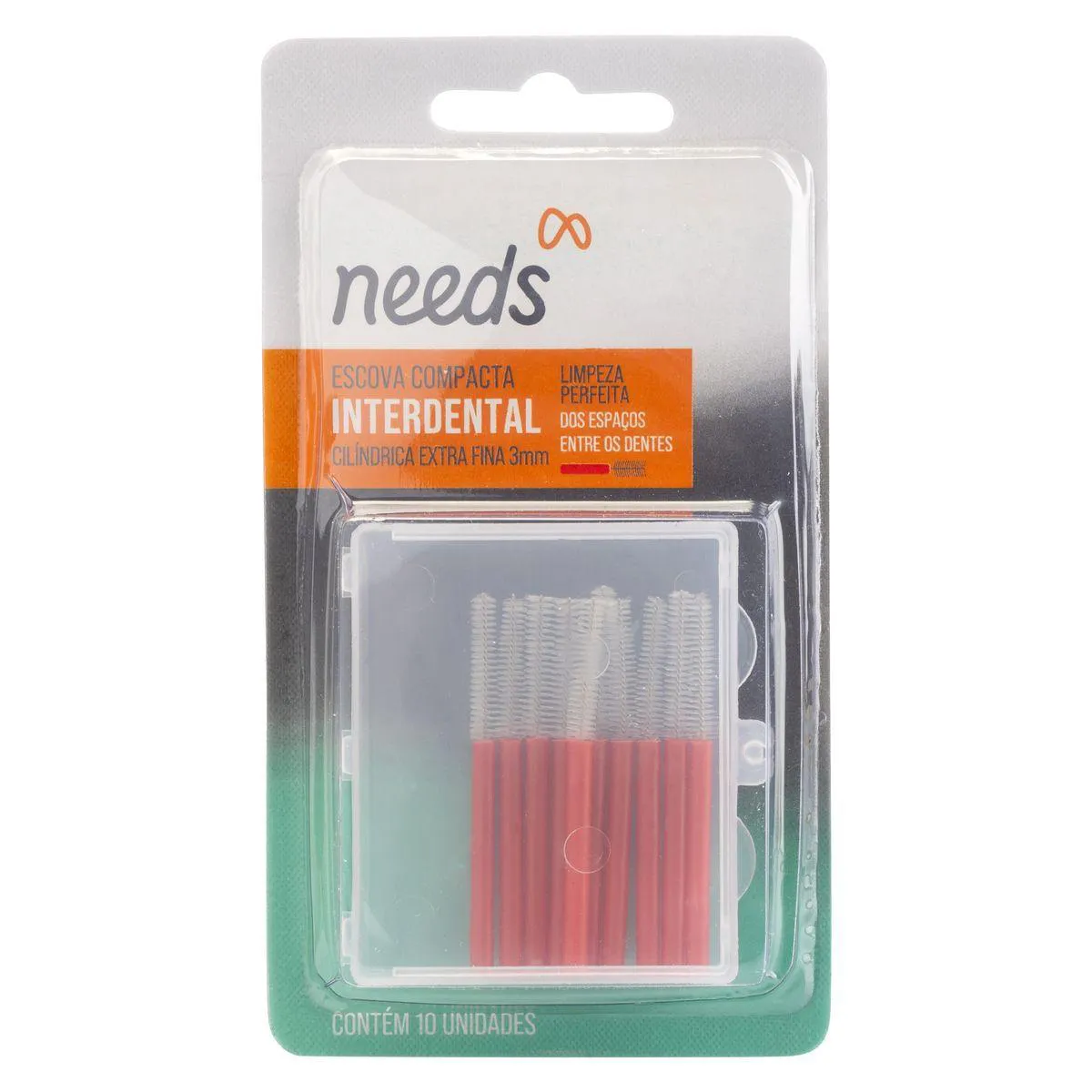 Escova Interdental Needs Cilíndrica Extra Fina 3mm 10 Unidades — Needs | Farmácia Resyla
