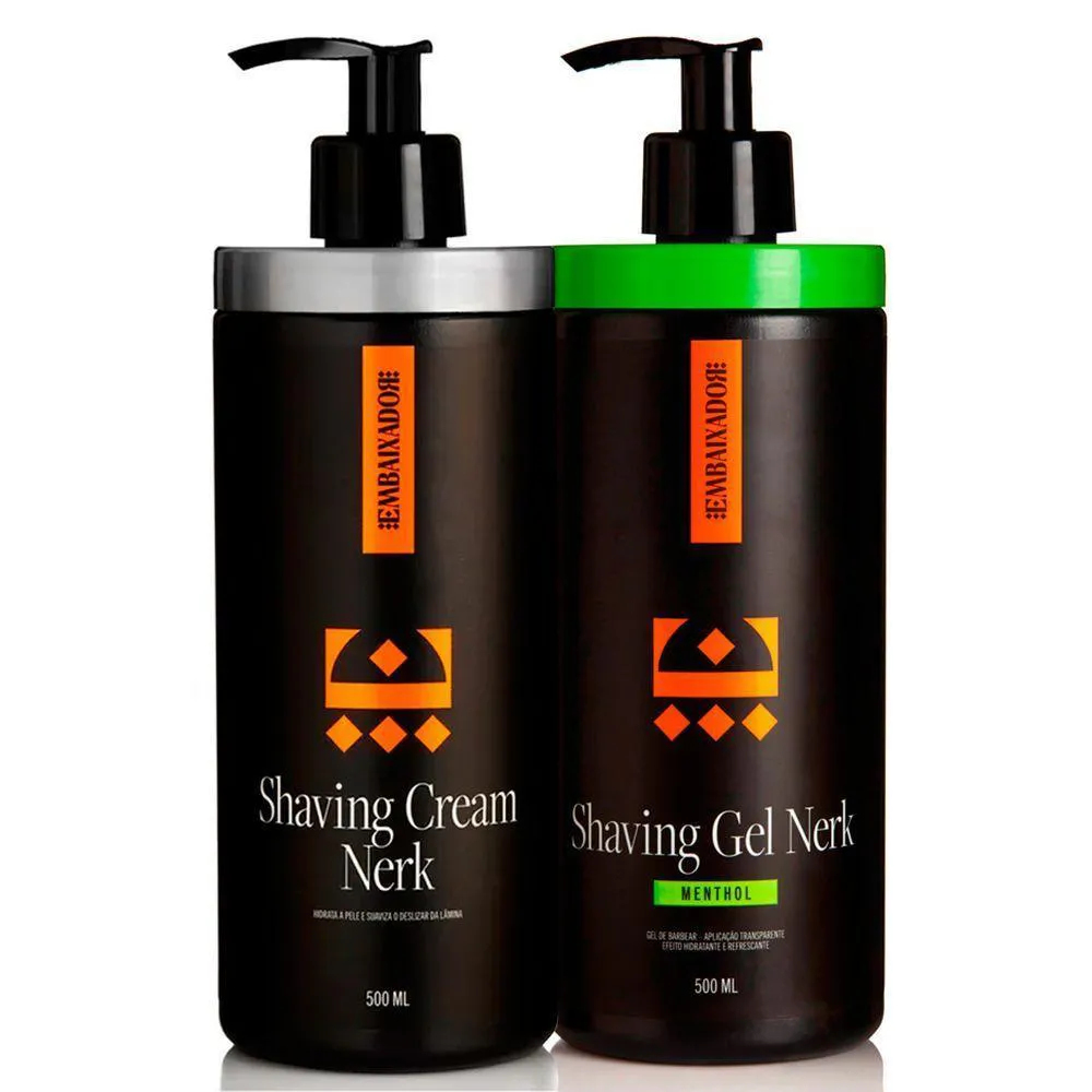 Shaving Gel Nerk Menthol + Shaving Cream Nerk Embaixador 500ml — | Farmácia Resyla