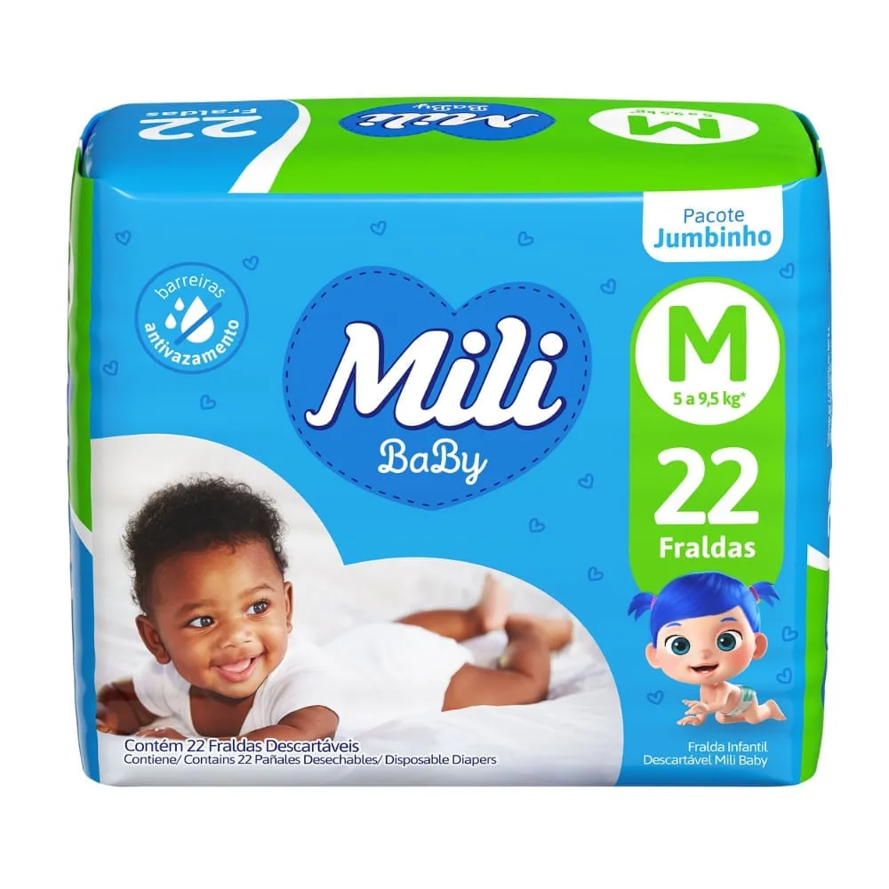 Fralda Mili Ultra Seca M Jumbinho 22 Unidades — | Farmácia Resyla
