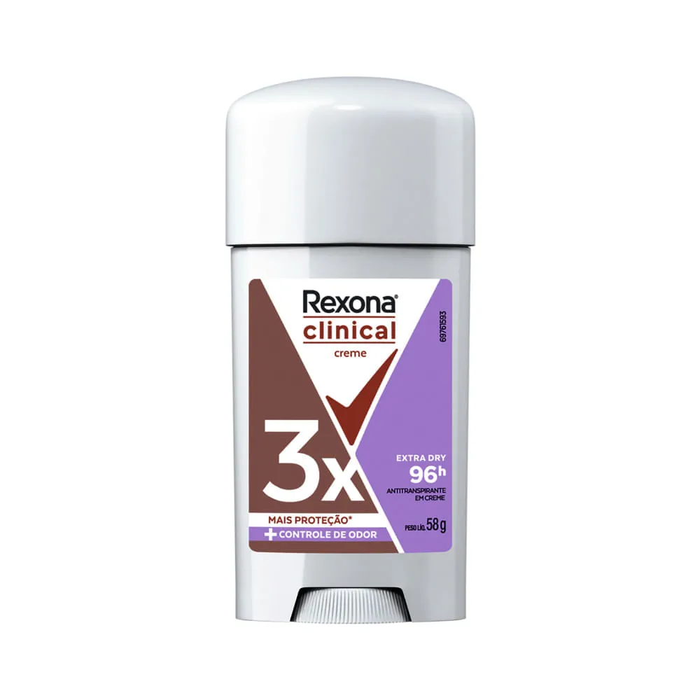 Desodorante Rexona Feminino Clinical 58gr Creme Extra Dry — Rexona | Farmácia Resyla