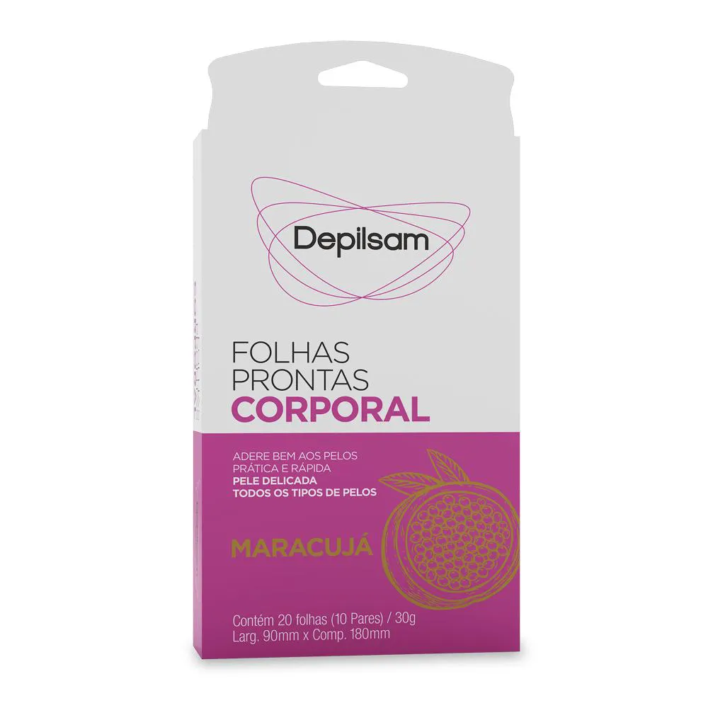 Folhas Prontas Corporal Depilsam Maracujá 10 Pares — Depilsam | Farmácia Resyla