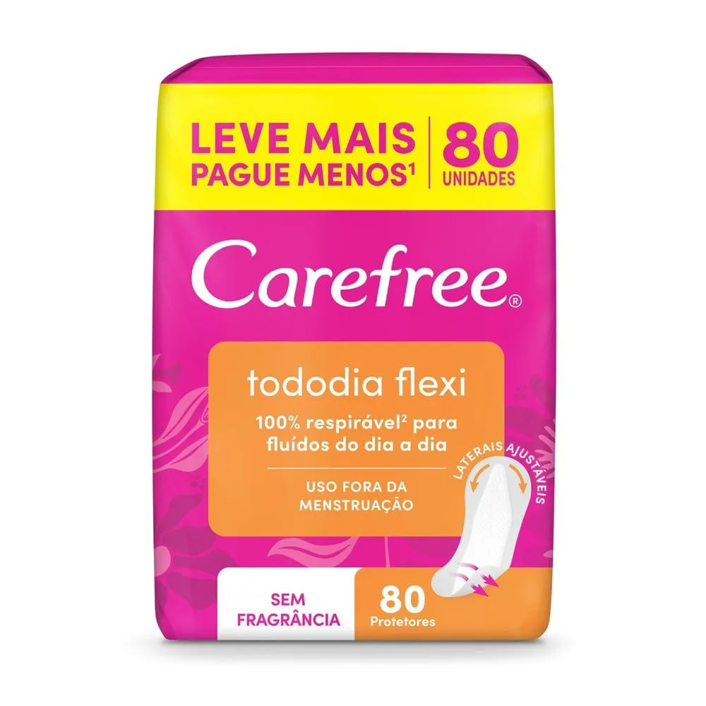 Protetor Diário Carefree Todo Dia Flexi Sem Fragrância 80 Unidades — Carefree | Farmácia Resyla