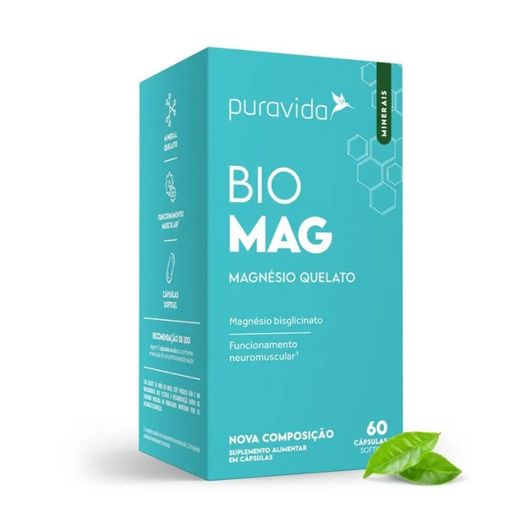 Bio Mag Puravida Magnésio Quelato 60 cápsulas — | Farmácia Resyla