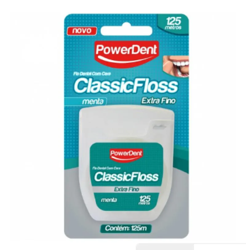 Fio Dental Powerdent Extra Fino 125m — | Farmácia Resyla