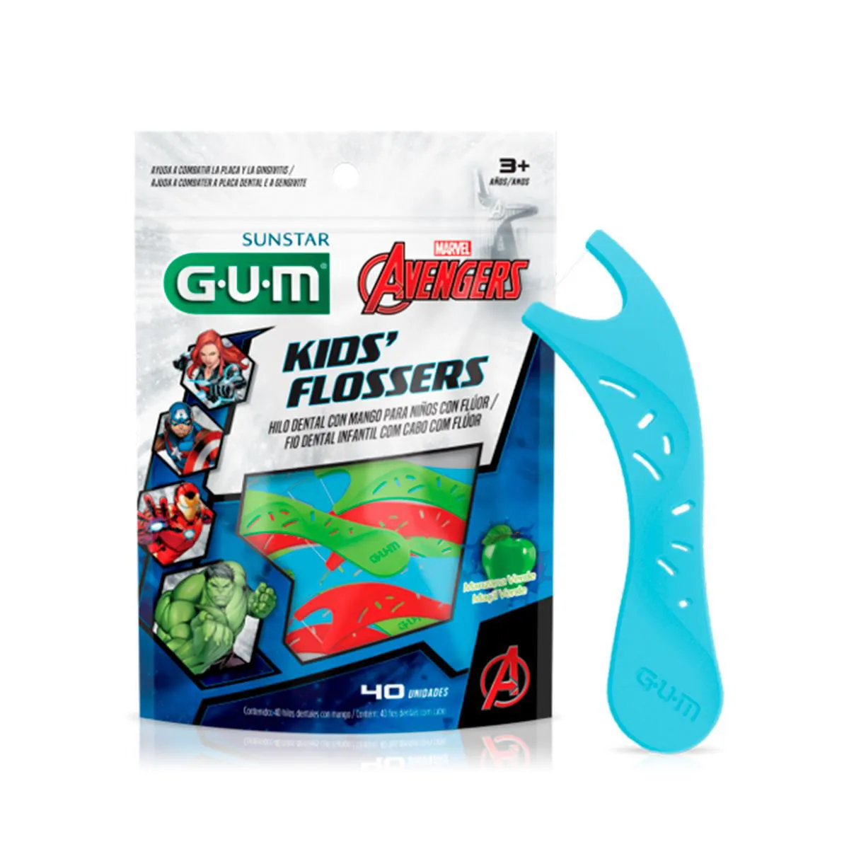 Fio Dental Infantil G.U.M Avengers 40 unidades — | Farmácia Resyla