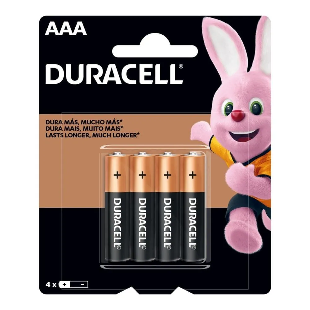 Pilha Alcalina Palito Aaa Duracell Com 4 Unidades — Duracell | Farmácia Resyla