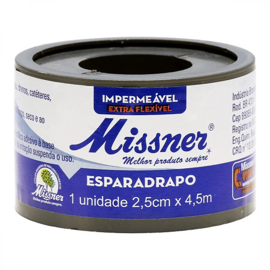 Esparadrapo Missner Impermeável 2,5cmx4,5m — | Farmácia Resyla