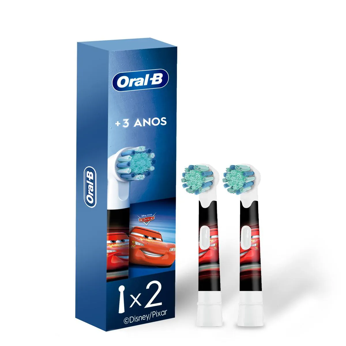 Refil Escova de Dente Elétrica Infantil Oral-B Disney Pixar Carros 2 Unidades — Oral-B | Farmácia Resyla