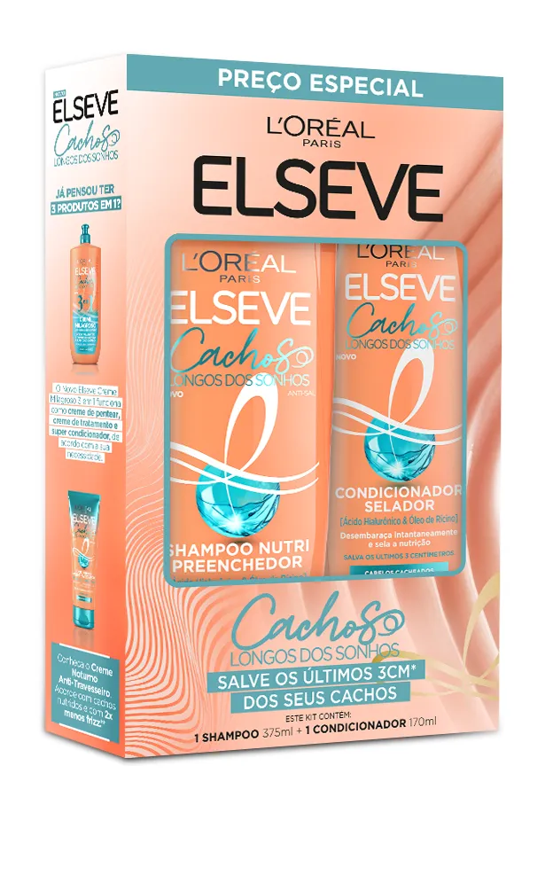 Kit L'Oréal Paris Elseve Cachos Longos dos Sonhos Shampoo 375ml + Condicionador 170ml — L'Oréal Paris | Farmácia Resyla