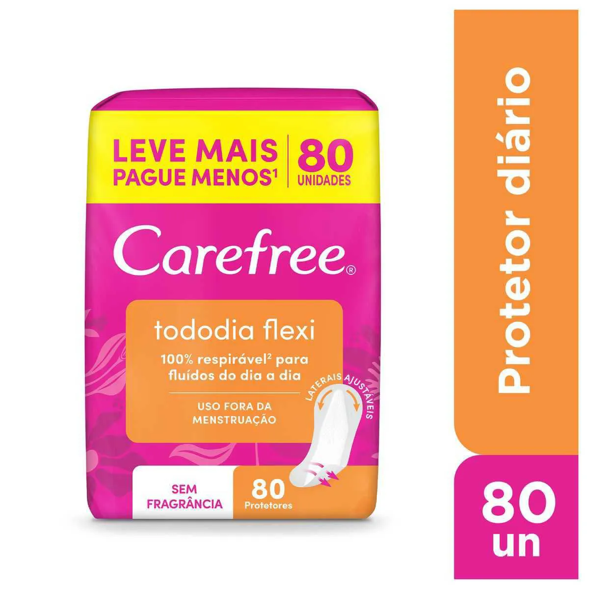 Protetor Diário Carefree Tododia Flexi Sem Perfume com 80 unidades — Carefree | Farmácia Resyla