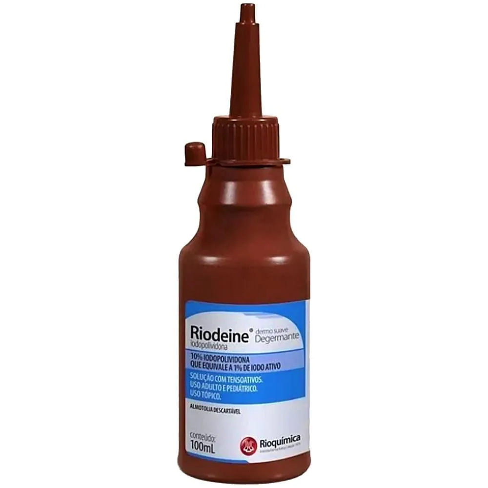 Riodeine Iodopovidona Degermante Dermo Suave 100ml - Unidade — | Farmácia Resyla