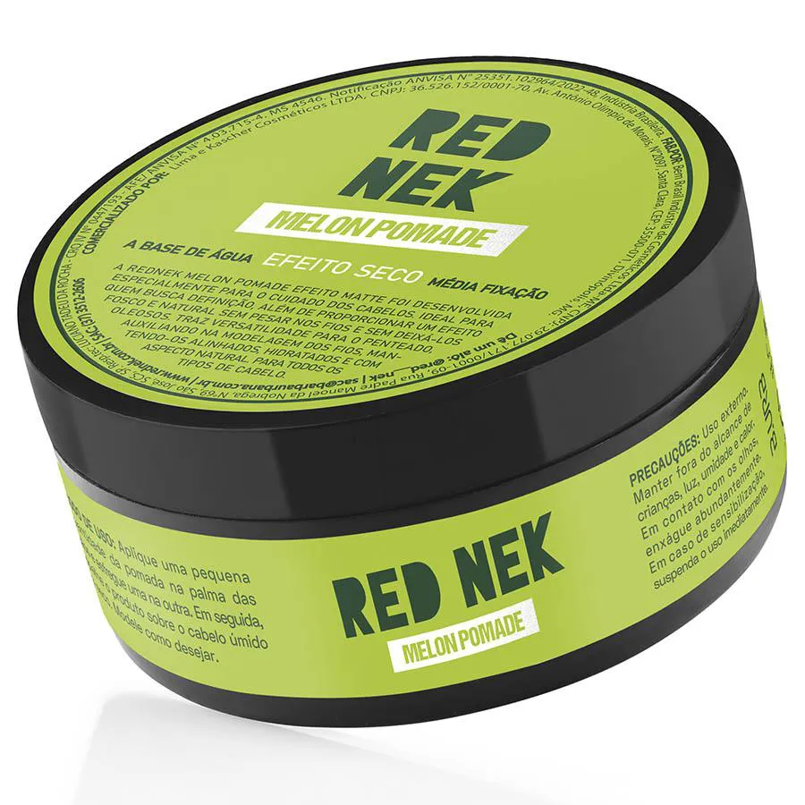 Melon Pomada Efeito Seco Média Fixação Base de Água 70g Red Nek — | Farmácia Resyla