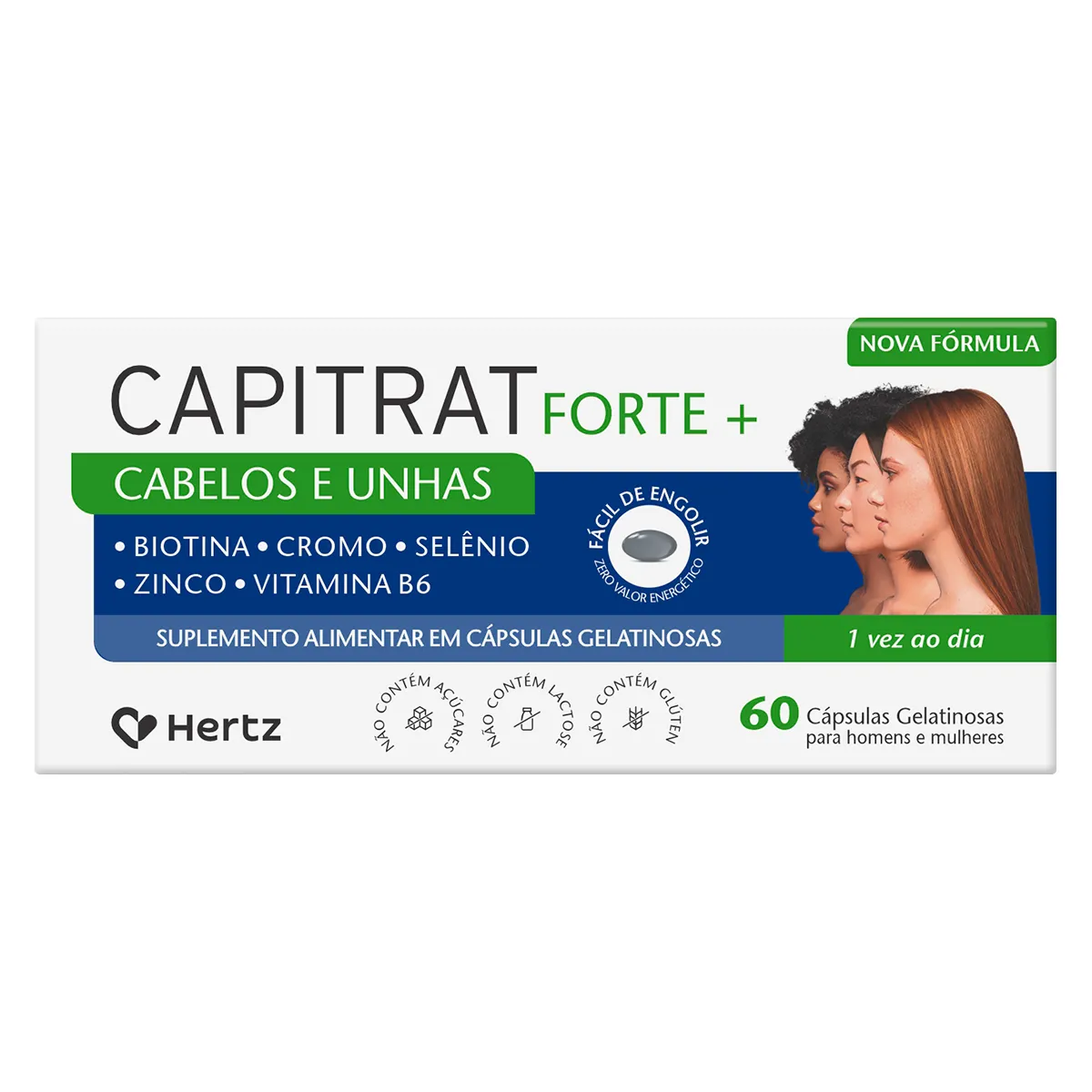 Suplemento Alimentar Capitrat Cabelos e Unhas com 60 cápsulas — | Farmácia Resyla