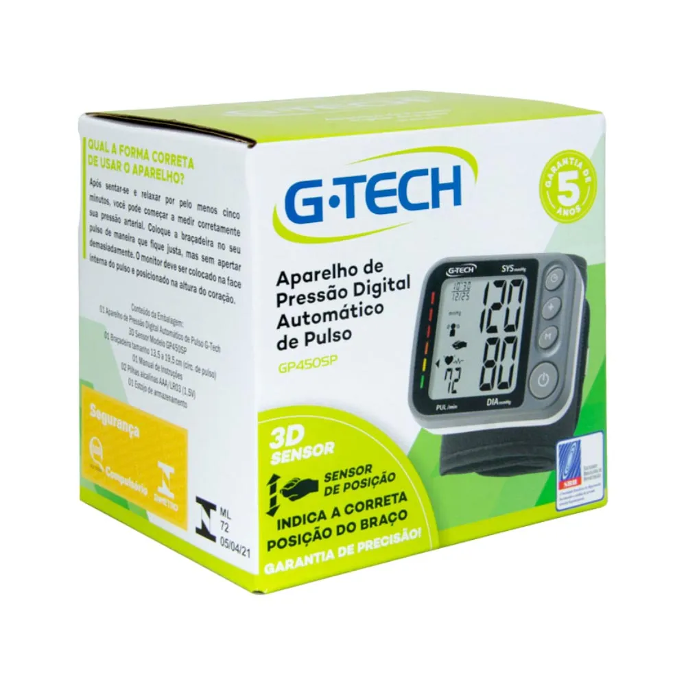 Ap G-tech Pressao Digital Automatico Pulso Gp450sp — | Farmácia Resyla