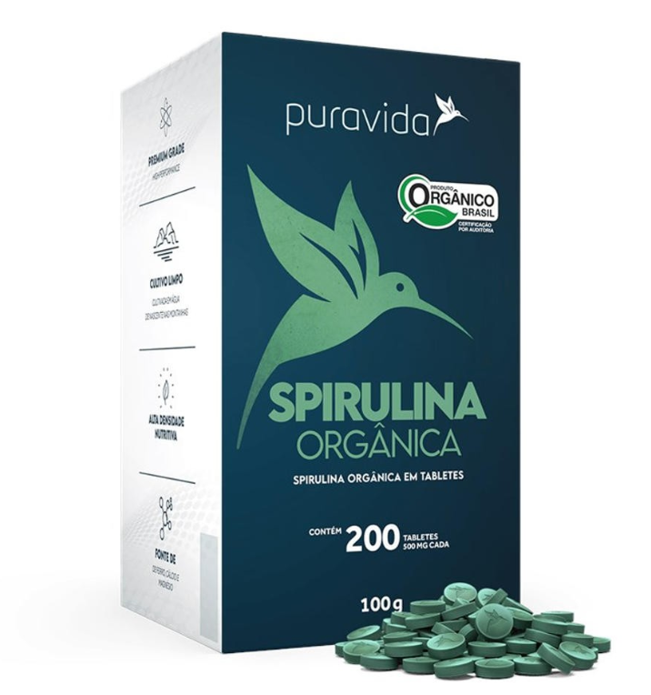 Spirulina Orgânica Puravida 200 Tabletes — | Farmácia Resyla