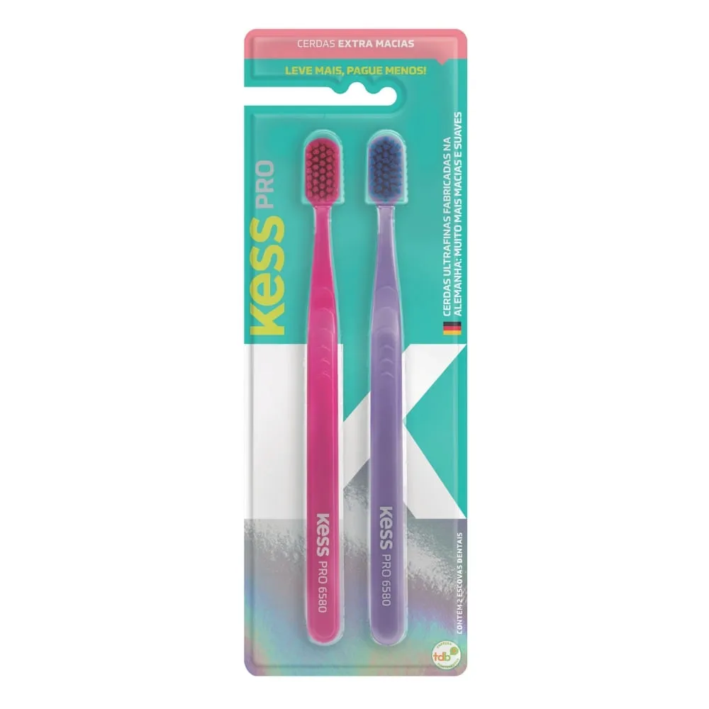 Escova Dental Kess Pro Com 2 Unidades Cerdas Extra Macias — | Farmácia Resyla
