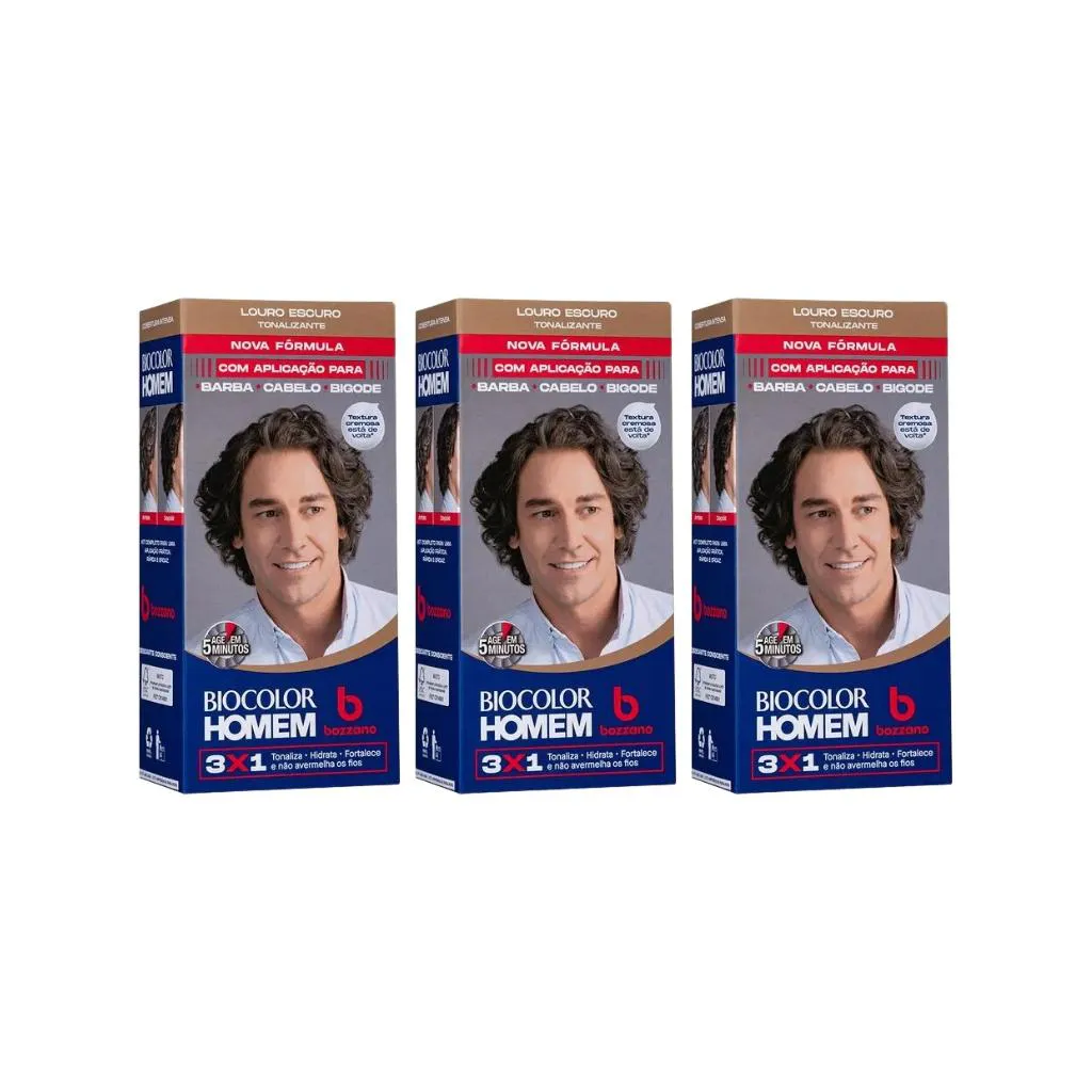Coloraçao Biocolor Homem Bozzano Louro Escuro - Kit C / 3un — Biocolor | Farmácia Resyla