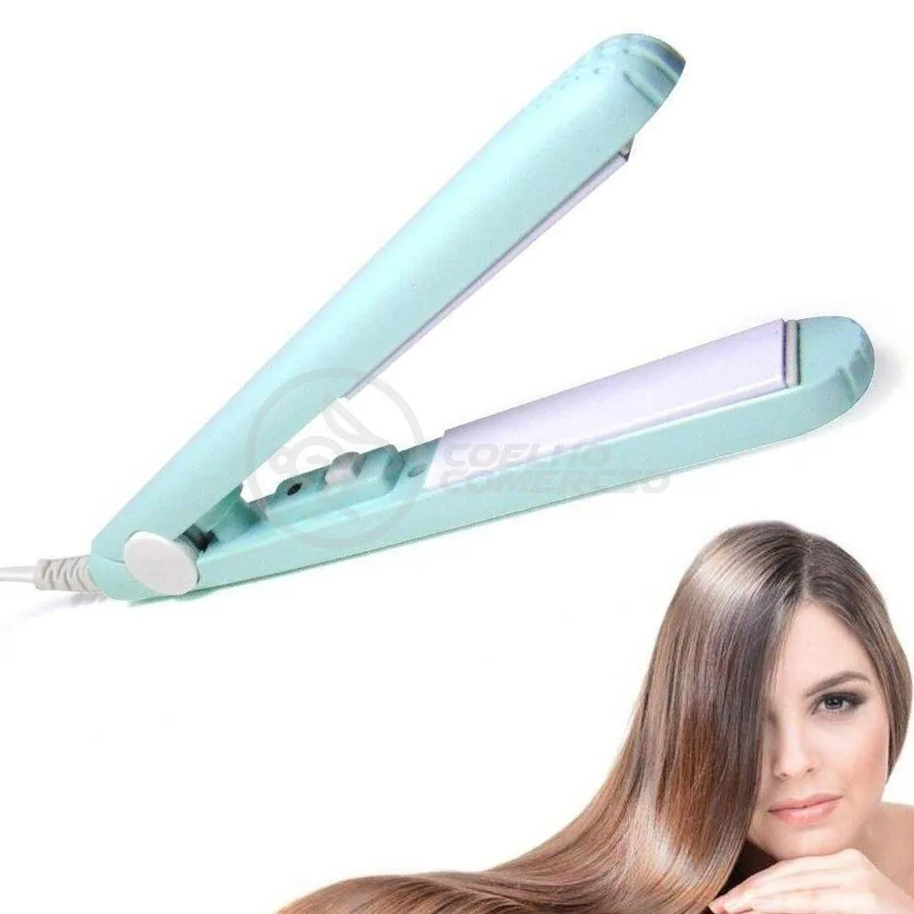 Mini Chapinha Prancha Portátil 17Cm Bivolt Profissional Azul — | Farmácia Resyla