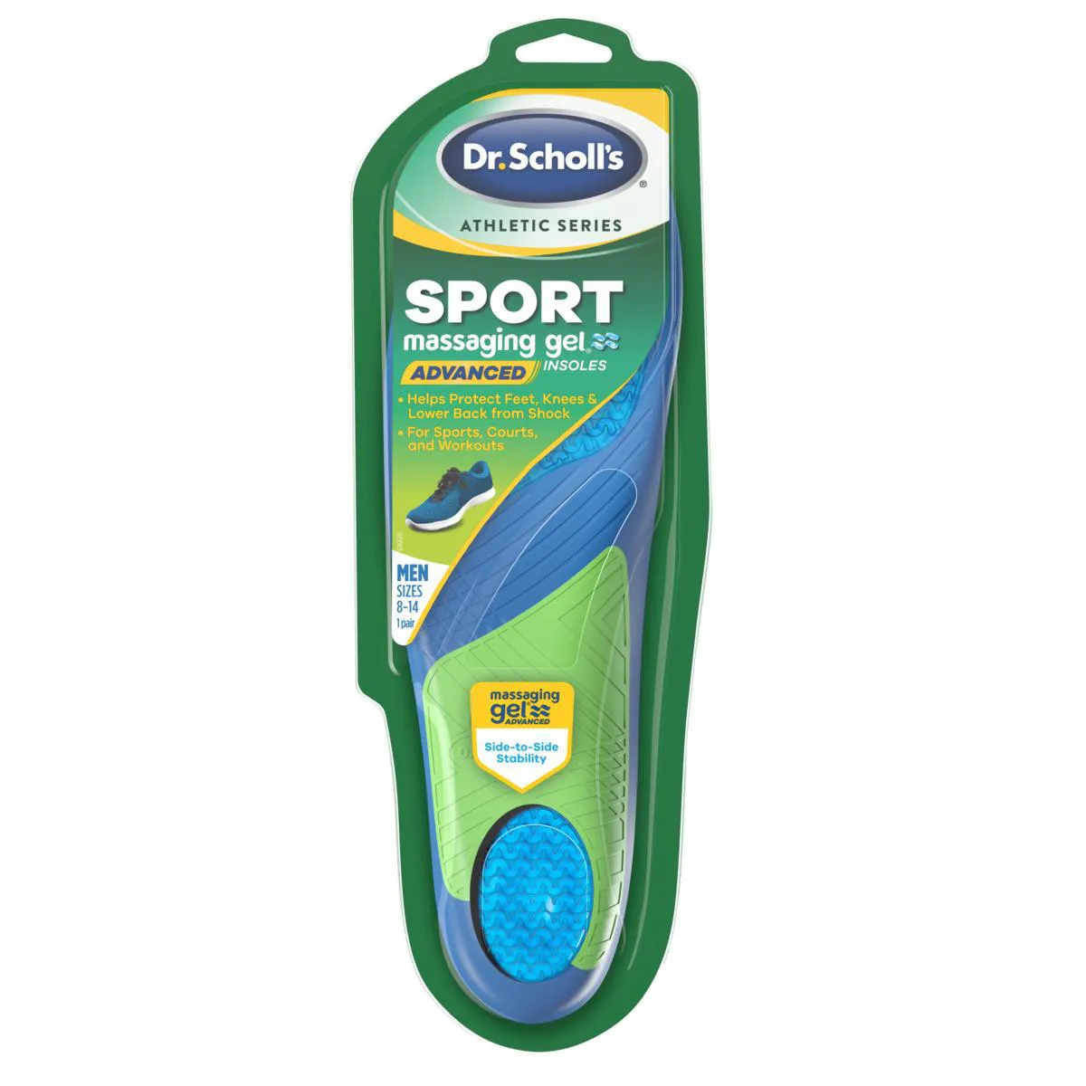 Palmilha de gel Dr. Scholls Athletic Series Sport Men Azul Transparente 1 par — | Farmácia Resyla