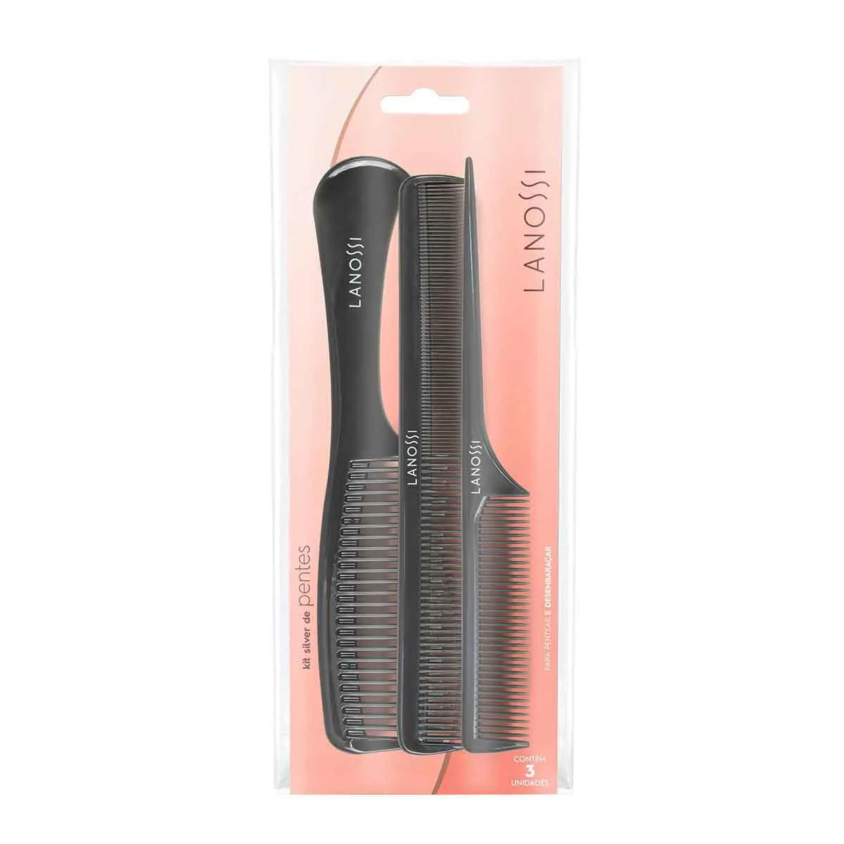 Conjunto de Pentes Lanossi Silver com 3 unidades — | Farmácia Resyla