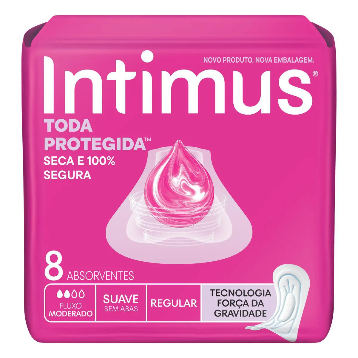 Absorvente Intimus Toda Protegida Cobertura Suave Sem Abas com 8 unidades — Intimus | Farmácia Resyla
