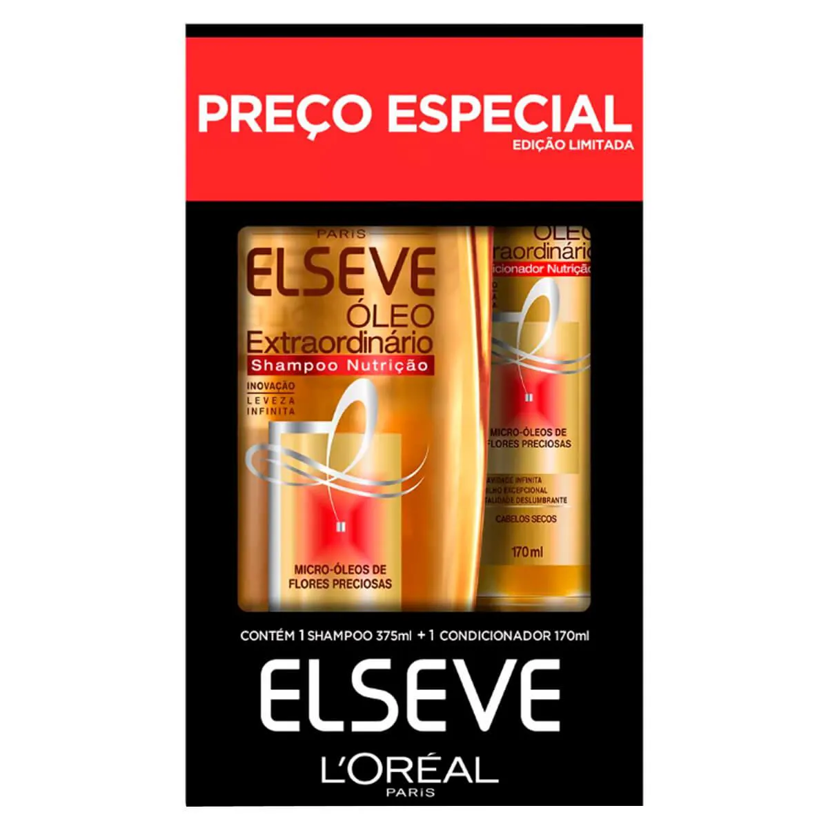 Kit L'Oréal Paris Óleo Extraordinário Shampoo Nutrição 375ml + Condicionador Nutrição 170ml — L'Oréal Paris | Farmácia Resyla