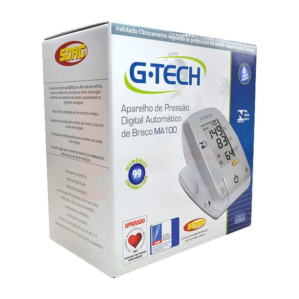 Aparelho Pressao G-tech Automatico Digital Branco Bpma100 — | Farmácia Resyla