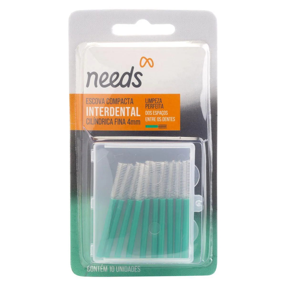 Escova Interdental Needs Cilíndrica Fina 4mm 10 Unidades — Needs | Farmácia Resyla
