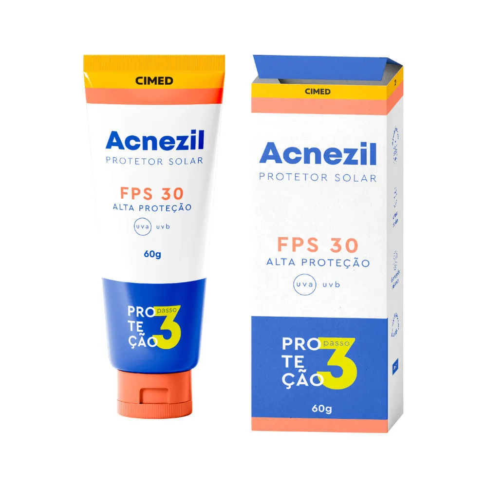 Protetor Solar Acnezil 60gr Fps30 Alta Protecao — | Farmácia Resyla