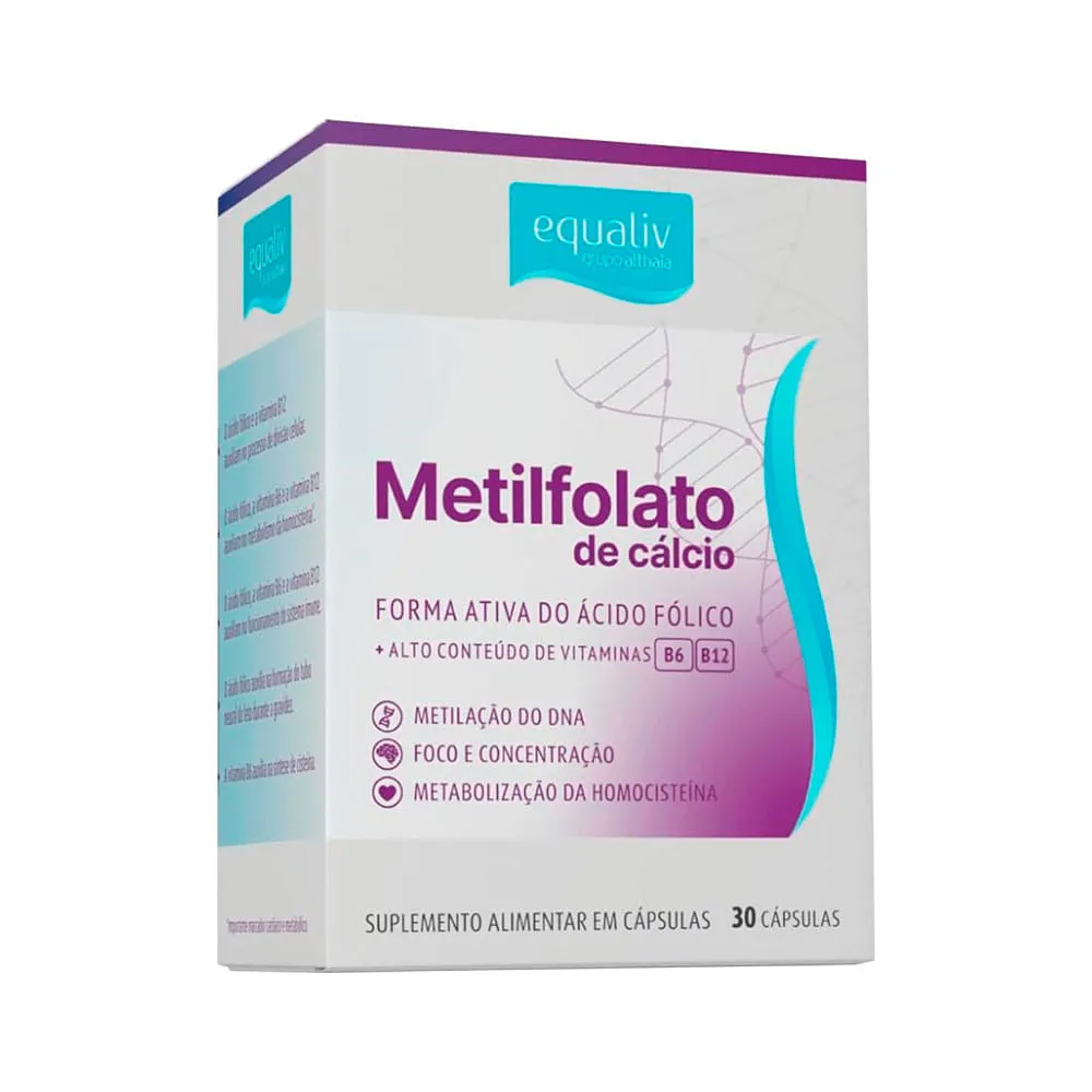 Suplemento Alimentar Metilfolato De Calcio Equaliv Com 30 Capsulas — | Farmácia Resyla