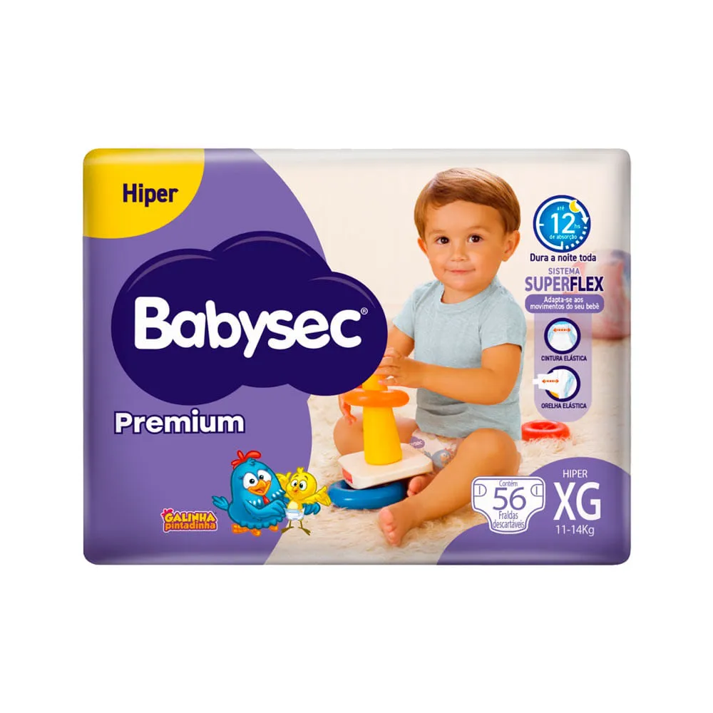 Fralda Babysec Premium Galinha Pintadinha Hiper Xg 56 Unidades — | Farmácia Resyla