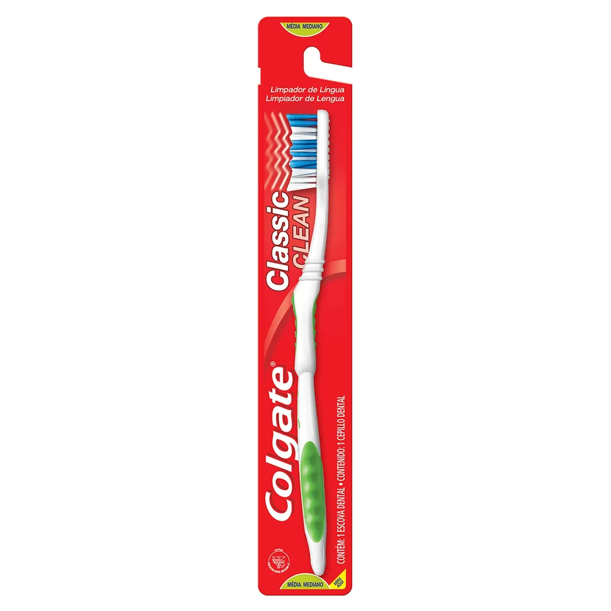 Escova de Dente Colgate Classic Clean Média com 1 unidade — Colgate | Farmácia Resyla