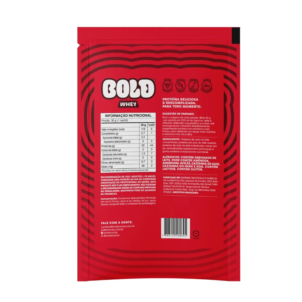 Suplemento Bold Whey Chocolate Ao Leite 30g — | Farmácia Resyla