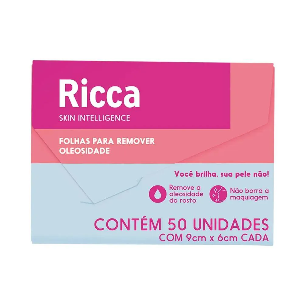 Lenço de Papel Removedor de Oleosidade 50 Folhas Ricca — Ricca | Farmácia Resyla