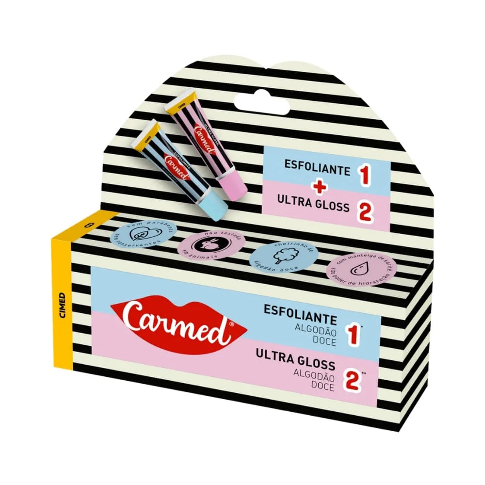 Kit Hidratante Labial Carmed Sos Algodão Doce Esfoliante 10g + Ultra Gloss 10g — | Farmácia Resyla