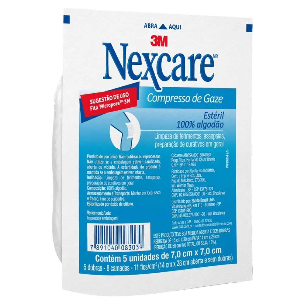 Compressa Gaze 3m Nexcare Com 5 70cmx70cm Esteril — | Farmácia Resyla