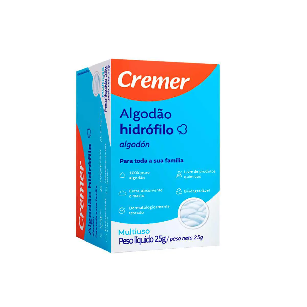 Algodão Hidrófilo Cremer com 25g — Cremer | Farmácia Resyla