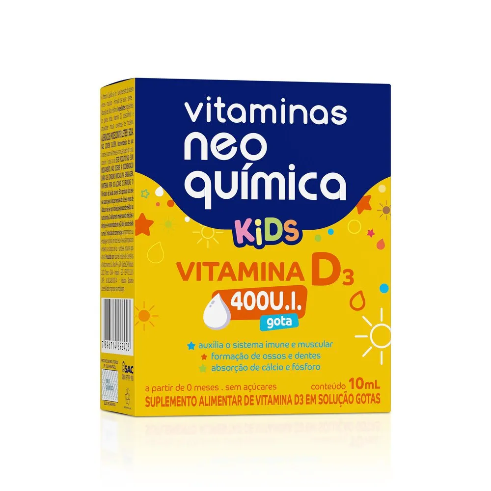 Suplemento Neo Química Kids Vitamina D3 400ui Gotas 10ml — Neo Química | Farmácia Resyla