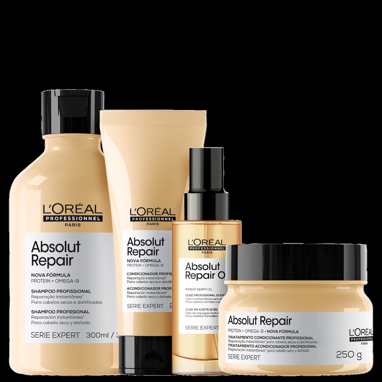 Kit L’Oréal Professionnel Serie Expert Absolut Repair Omega-9 + Protein Quarteto (4 Produtos) — | Farmácia Resyla