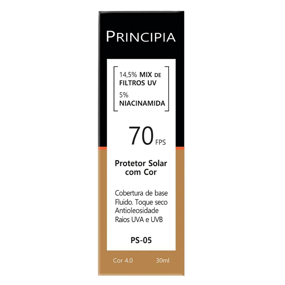 Protetor Solar Facial Principia Skincare PS-05 14,5% Mix de Filtros Uv + 5% Niacinamida FPS 70 Cor 4.0 30ml — Principia | Farmácia Resyla
