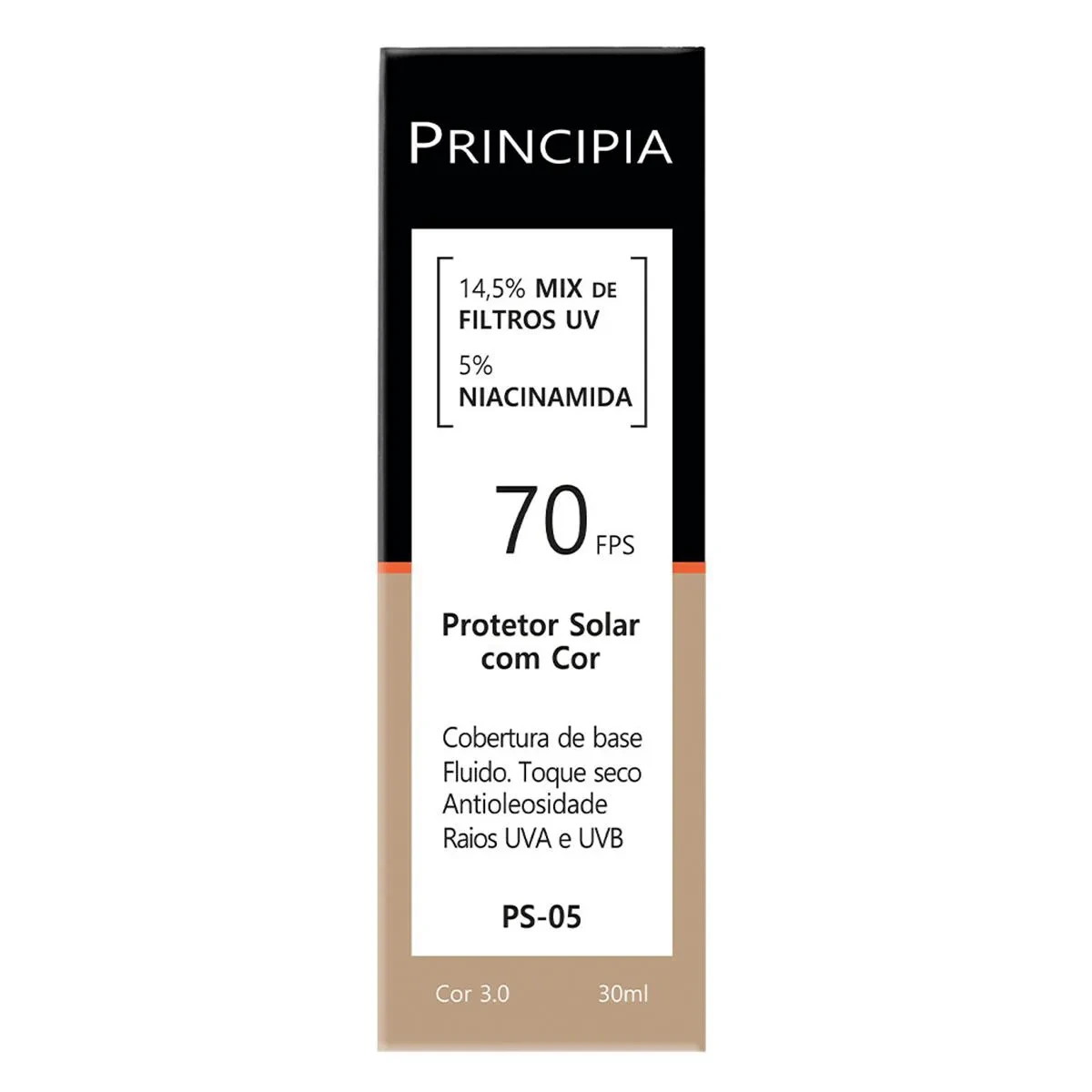 Protetor Solar Facial Principia Skincare PS-05 14,5% Mix de Filtros Uv + 5% Niacinamida FPS 70 Cor 3.0 30ml — Principia | Farmácia Resyla