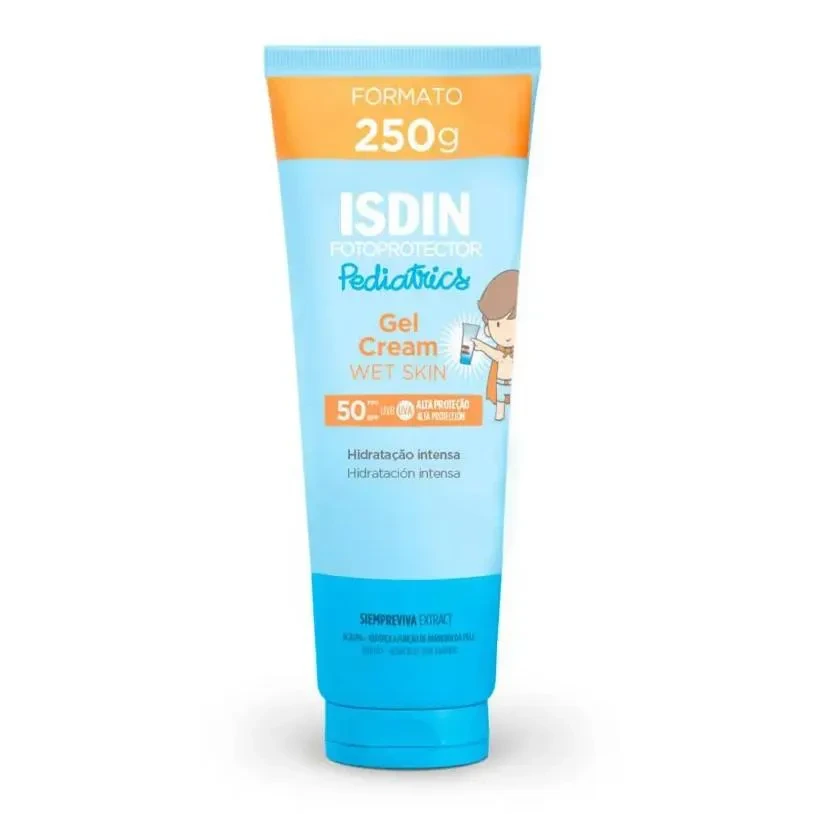 Protetor Solar Infantil Isdin Pediatrics Gel Cream Wet Skin Fps 50 – 250G — Isdin | Farmácia Resyla