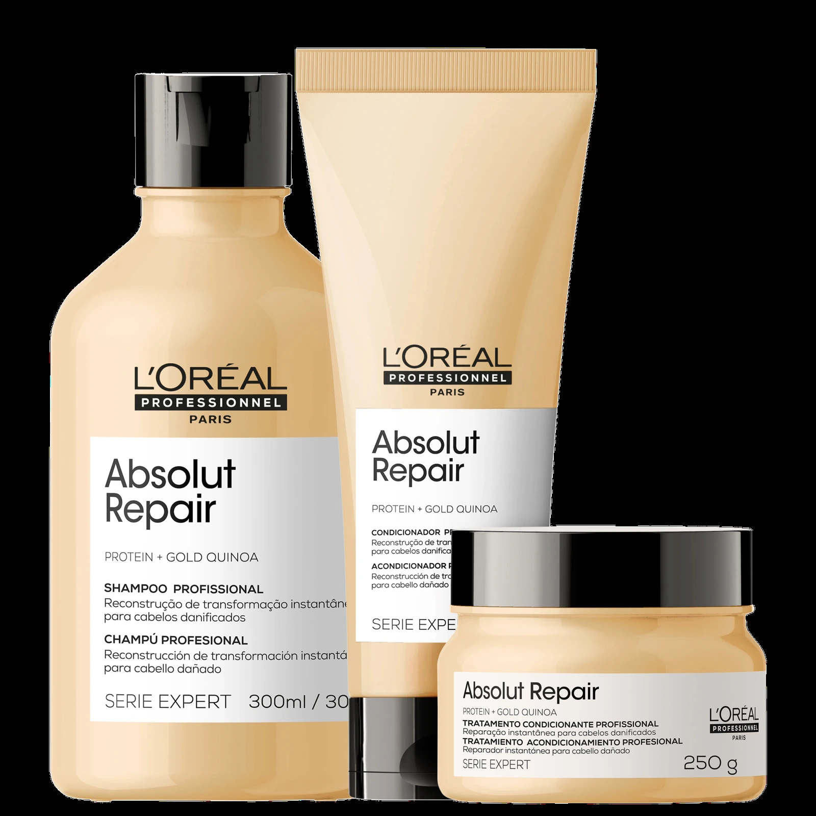 Kit L’Oréal Professionnel Serie Expert Absolut Repair Gold Quinoa + Protein Trio (3 Produtos) — | Farmácia Resyla