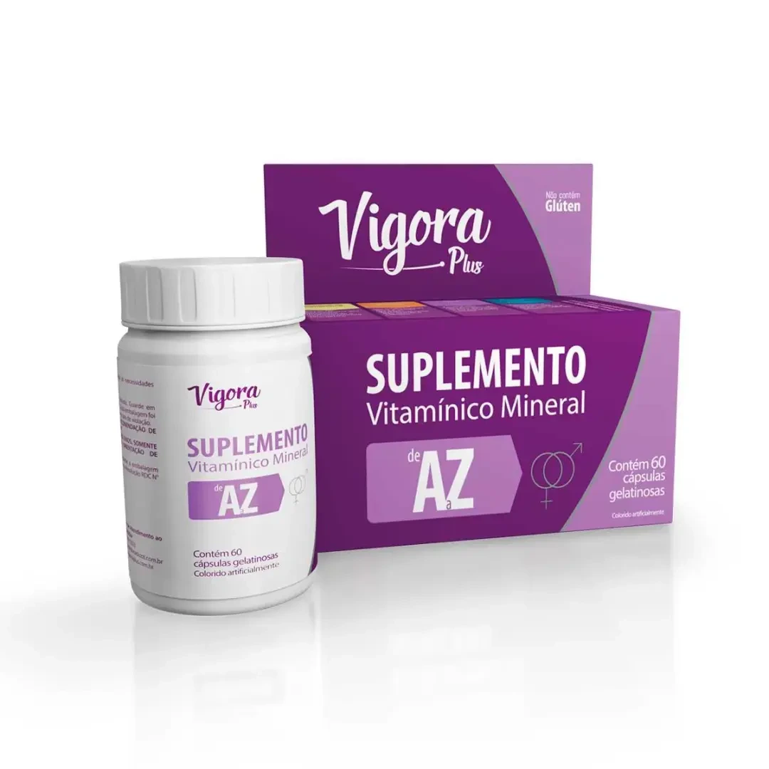 Vigora Plus AZ Suplemento Alimentar 60 Cápsulas Moles — | Farmácia Resyla