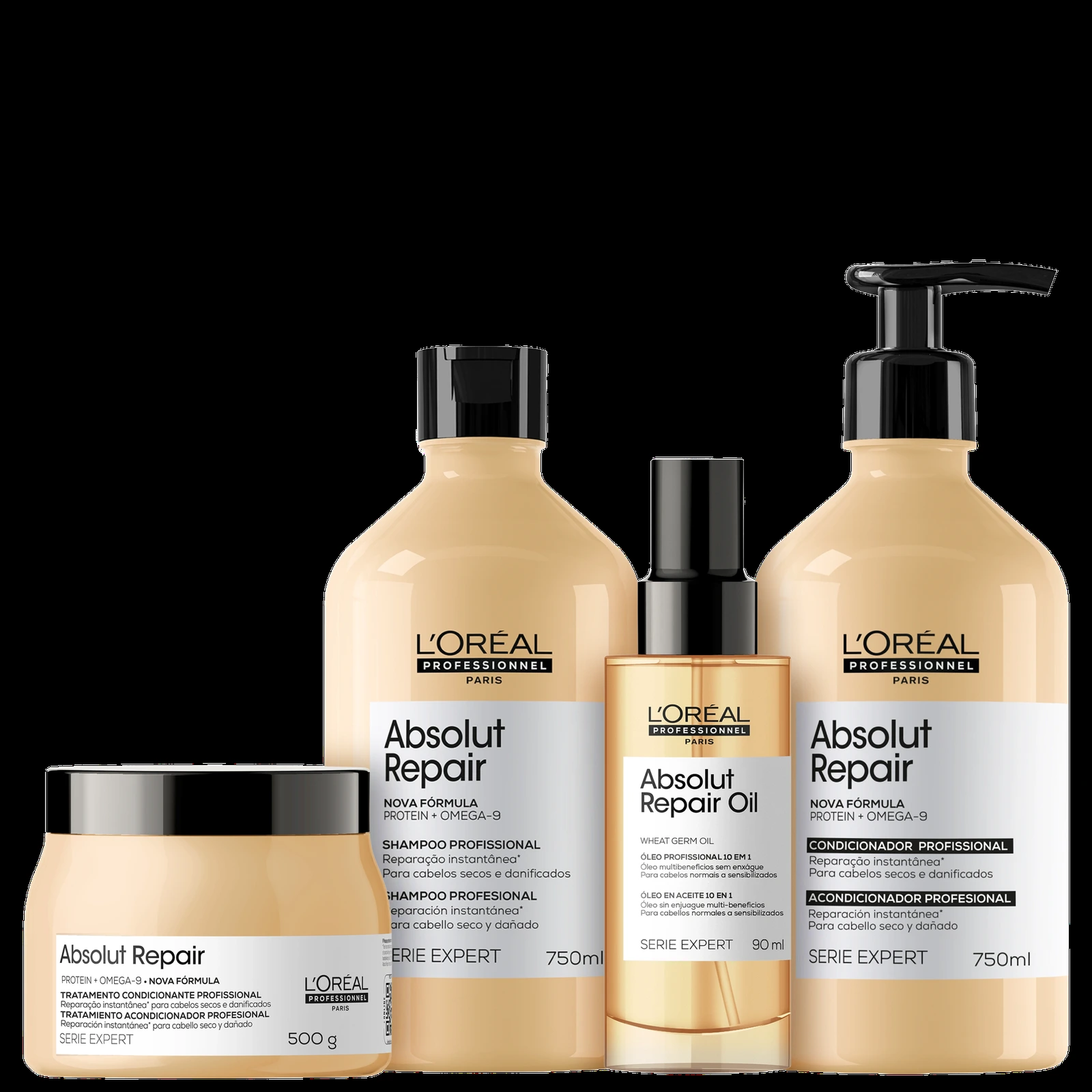 Kit L’Oréal Professionnel Serie Expert Absolut Repair Omega 9 + Protein Squad (4 Produtos) — | Farmácia Resyla