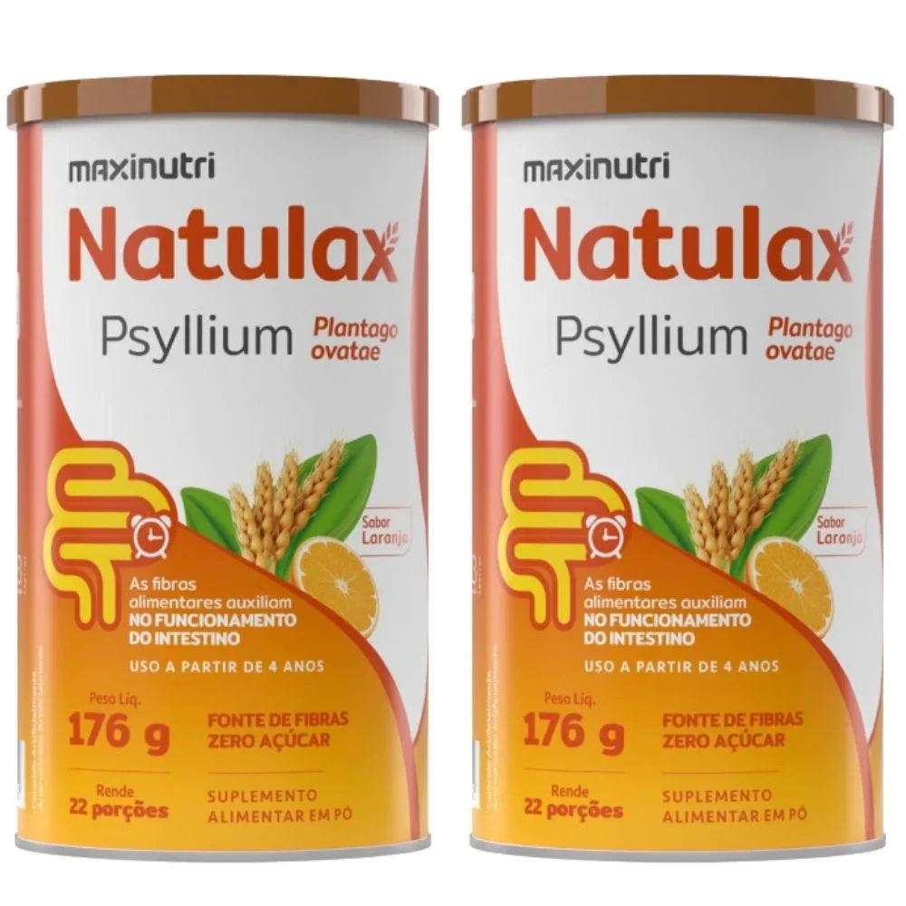 Kit 2x Natulax Psyllium 176g – Maxinutri Laranja — Maxinutri | Farmácia Resyla