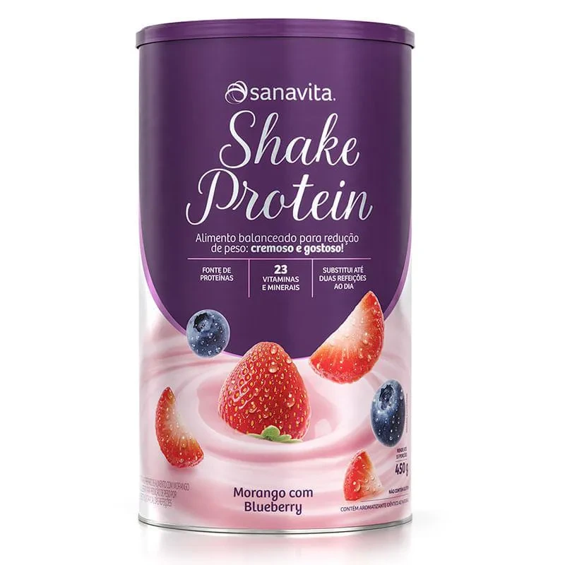 Shake Protein Morango e Blueberry 450g – Sanavita — Sanavita | Farmácia Resyla
